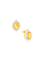 Wundersch&ouml;ne Ohrstecker mit echt Citrin und Diamanten 