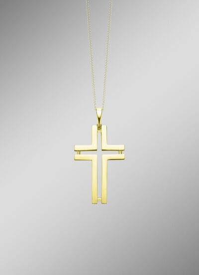 Durchbrochener Kreuz-Anhänger aus Gold  Durchbrochener Kreuz-Anhänger aus Gold