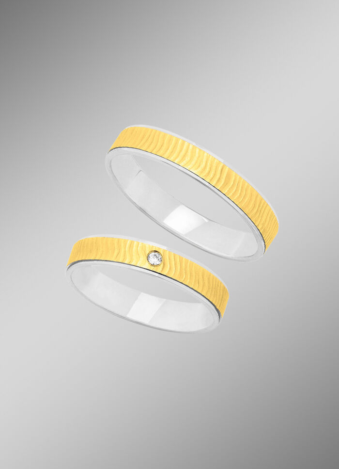 Brillant Trauring in Bicolor 