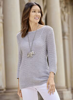 Pullover in leicht transparenter Optik GRAU