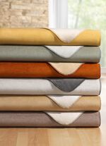 Wohndecke mit Uni-Wendeseite und H&auml;kelsaum CREME-NATUR