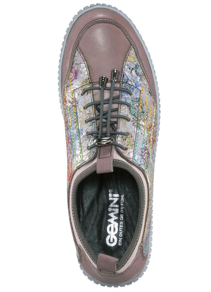 Gemini Sneaker aus teilweise floral bedrucktem Rindleder 