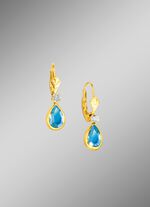 Ohrringe mit Blautopas und synth. Zirkonia 