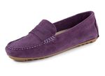 ELENA EDEN Mokassin-Slipper aus geschmeidigem Rind-Veloursleder LILA