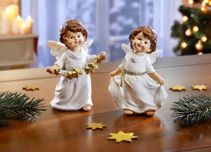 Engel mit goldenem G&uuml;rtelband, 2er-Set 
