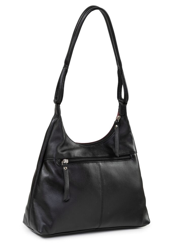 Laurina, Tasche, Damen, aus Leder SCHWARZ-BORDEAUX
