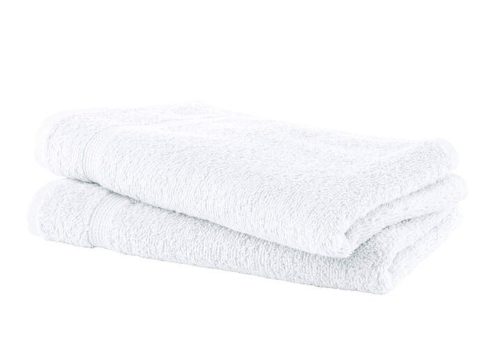 Kuschelige Frottier-Serie mit Bord&uuml;re WEISS