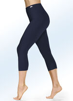 Zweierpack Caprihosen mit Dehnbund 1X GRAU MELIERT, 1X MARINE