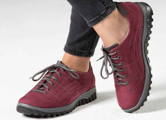 Waldl&auml;ufer Schn&uuml;rschuh aus hochwertigem Leder BORDEAUX