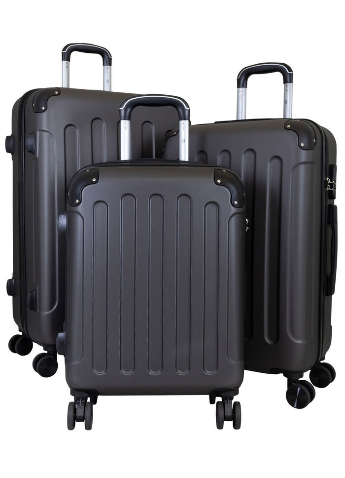 Hartschalen-Kofferset 3-teilig, aus robustem ABS ANTHRAZIT