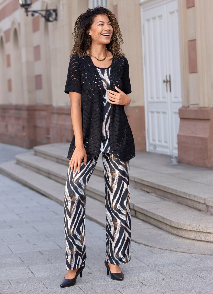 Longshirt in Jackenoptik 