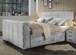Boxspringbett mit elektrisch versenkbarer TV-Halterung HELLGRAU