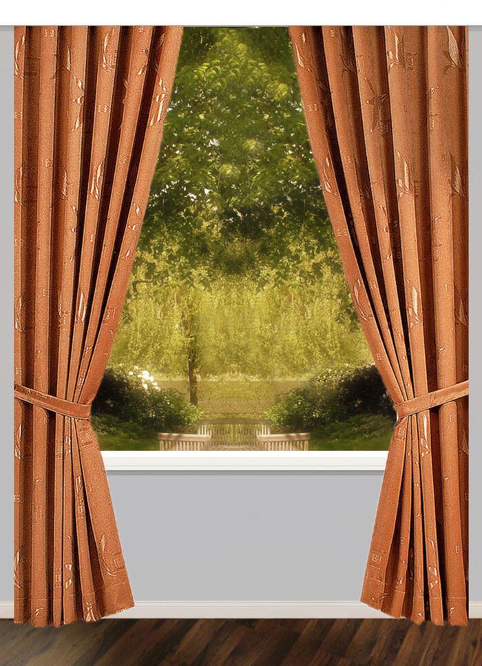 &Uuml;bergardinen-Garnitur mit Universalschienenband BRAUN