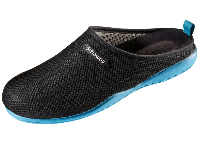 Pantoffeln mit rutschhemmender Synthetik-Laufsohle SCHWARZ-BLAU