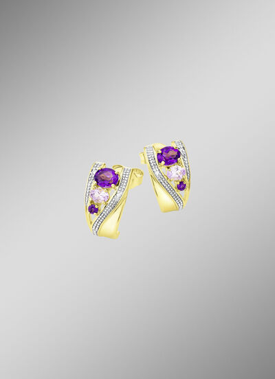 Ohrstecker mit Amethyst und Zirkonia 