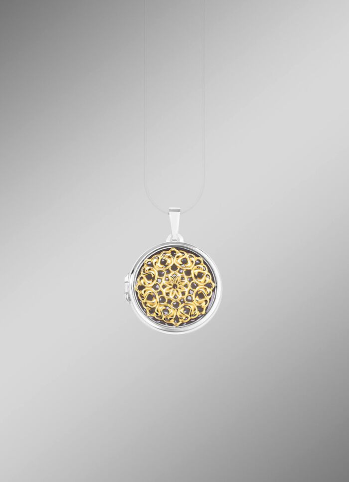 Filigranes Medaillon zum &Ouml;ffnen in Bicolor 