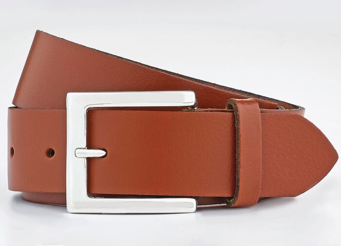 Trendiger Damen-G&uuml;rtel aus Leder, 3,5 cm breit COGNAC