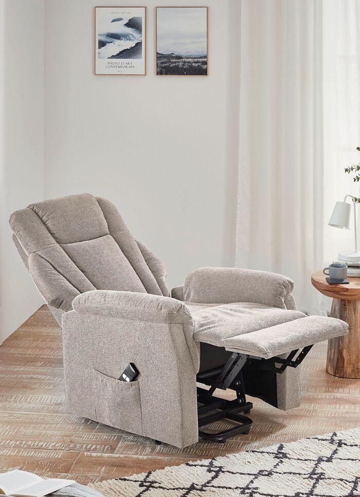 Gem&uuml;tlicher TV-Sessel mit Motor und Aufstehhilfe CREME