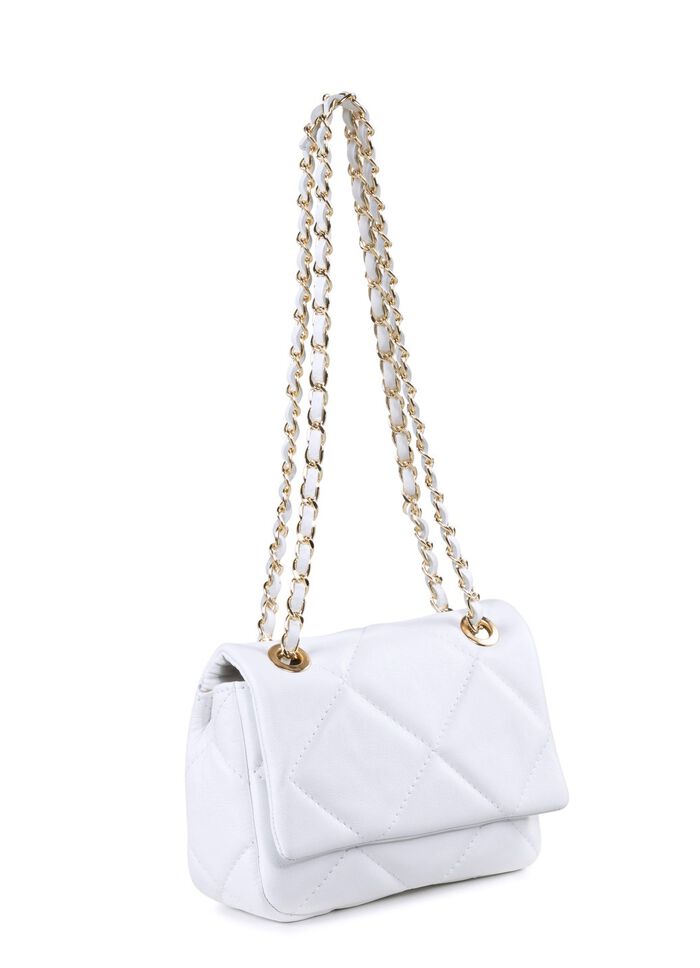 Laurina Tasche mit trendiger Steppung WEISS