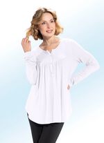 Shirt-Tunika mit rundem Halsausschnitt WEISS
