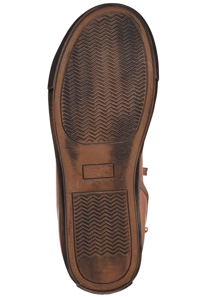 Andrea Conti, klassiche Damen-Stiefeletten, Winterschuhe, mit herausnehmbarem Fu&szlig;bett COGNAC