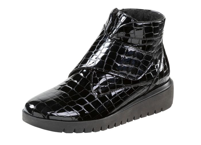 Waldl&auml;ufer Bootie aus krokogepr&auml;gtem Lackleder 