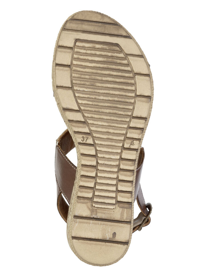 Gemini, trendige Damen-Sandaletten, Weite G, aus Leder BRAUN-BEIGE