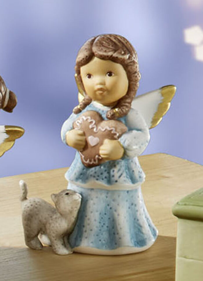 Lebkuchenb&auml;ckerei-Szene aus Porzellan BLAU