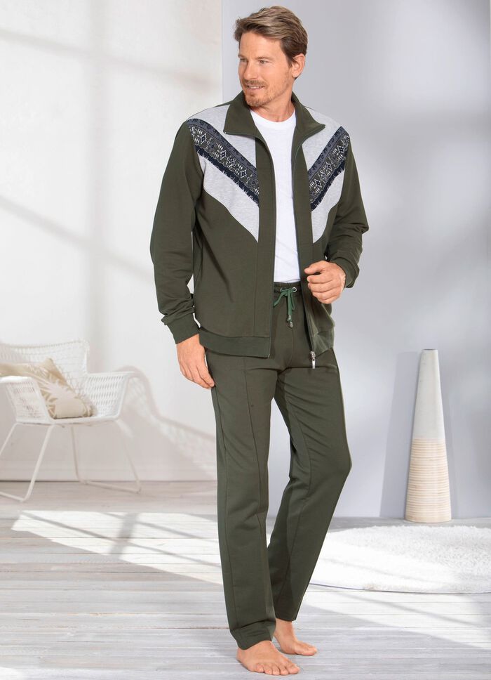 Hausanzug mit Baumwolle OLIV-GRAU-BLAU