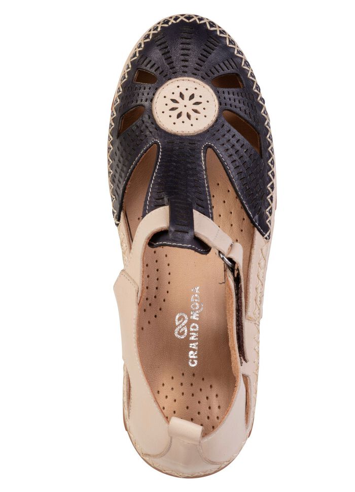 ELENA EDEN, sommerliche Damen-Slipper, Weite H, mit herausnehmbarem Fu&szlig;bett SCHWARZ-BEIGE