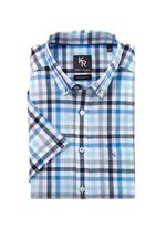 "King's Road"-Hemd mit Button-Down-Kragen in 4 Farben MARINE-BLAU KARIERT