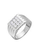 Markanter Herrenring mit synth. Zirkonia 