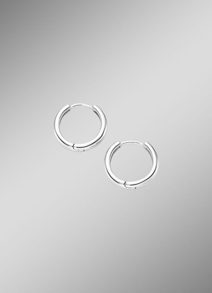 Gl&auml;nzende Klappcreolen in edlem Silber 