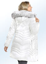 Funktions-Kurzmantel mit abnehmbarer Kapuze NATURWEISS