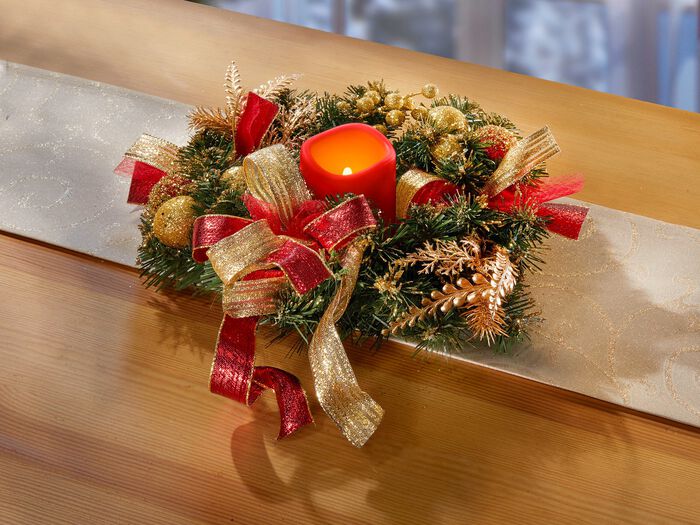 Tannenkranz mit LED-Kerze 