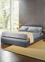 Polsterbett mit geräumigen Bettkasten HELLGRAU