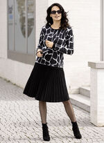 Plissee-Rock in topaktueller Wildleder-Oprik SCHWARZ