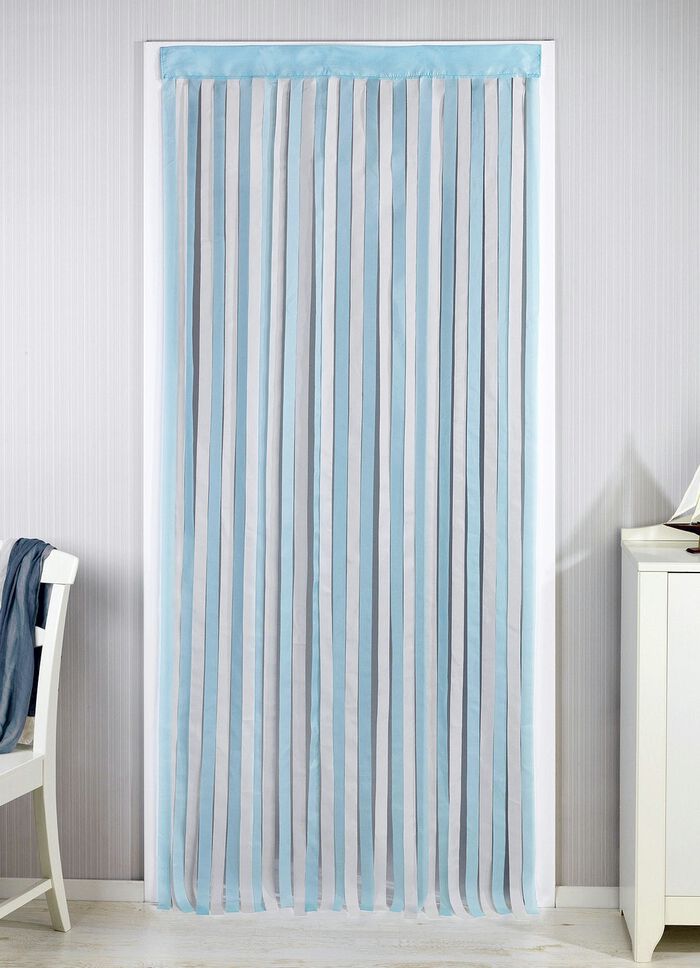 Türvorhang für Balkon- oder Terrassentür TÜRKIS-BEIGE