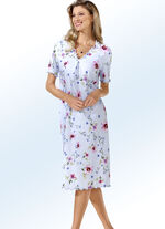 Nachthemd mit Kellerfalte und gebogten Abschl&uuml;ssen BLEU-BUNT