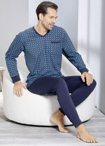 Schlafanzug mit V-Ausschnitt und Bündchenabschlüssen  