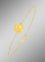 Panzerkette-Armband mit r&ouml;mischem M&uuml;nzmotiv 