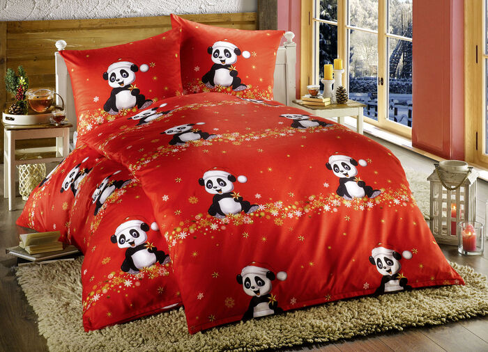 Bettwäsche-Garnitur aus Teddy-Plüsch mit Reißverschluss 