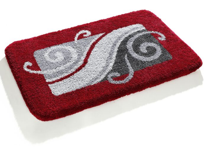 Badgarnitur mit 20 mm Florh&ouml;he von Grund ROT-GRAU