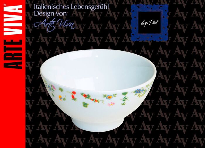 Porzellan-Geschirr Millefiori aus hochwertigem wei&szlig;en Porzellan 