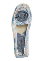 Laura Vita Ballerina mit Lederblüte BLAU-MULTICOLOR