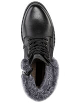 ELENA EDEN, gef&uuml;tterte Damen-Stiefeletten, Winterschuhe, Weite G, mit herausnehmbarem Fu&szlig;bett SCHWARZ-GRAU