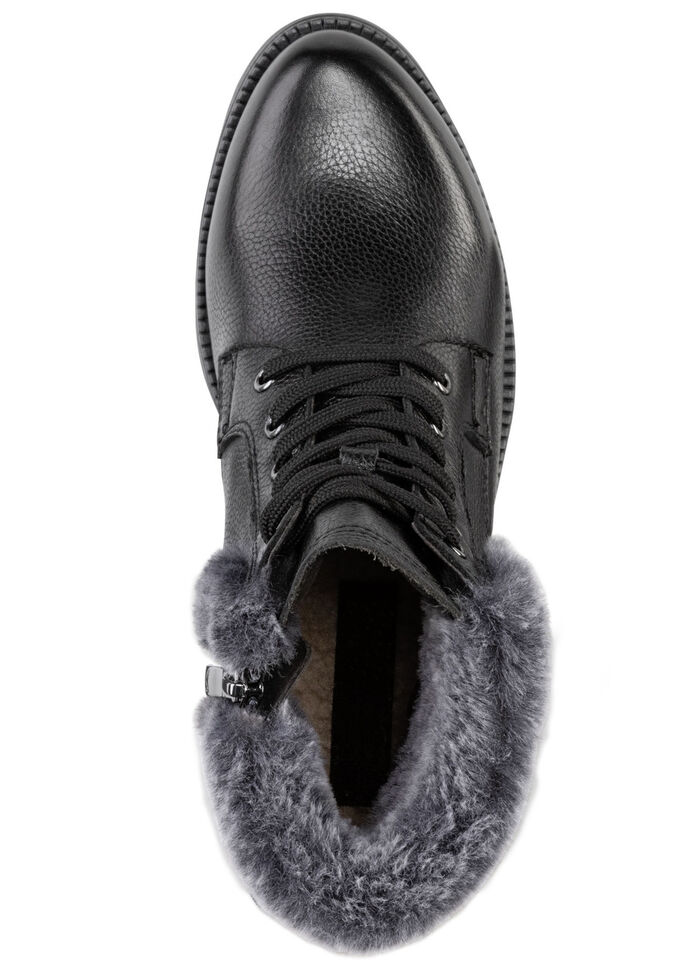 ELENA EDEN, gef&uuml;tterte Damen-Stiefeletten, Winterschuhe, Weite G, mit herausnehmbarem Fu&szlig;bett SCHWARZ-GRAU