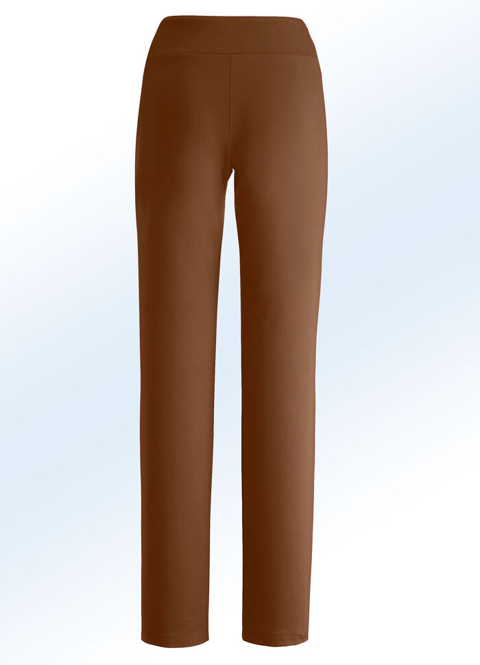 Jerseyhose mit höherem, elastischem Formbund COGNAC