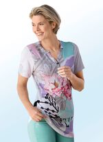 Shirt mit kurzer Knopfleiste 