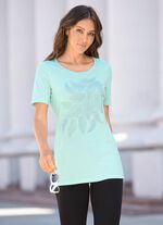 Shirt mit Plättchen- und Strasszier in 2 Farben MINT